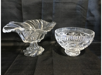 Pair Of Glass Candy Dish Bowls