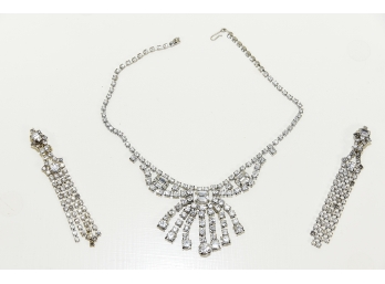 Crystal Necklace With Matching Earrings