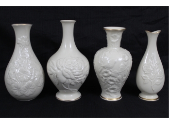 Four Lenox Flower Design 7'-8' Vases