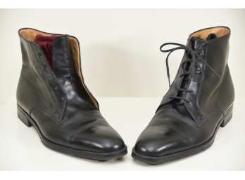 A. Testoni Black Leather Dress Shoe Mens 10.5