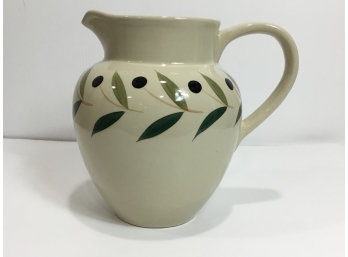 Large Ceramic Pitcher With Leaves