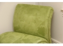 Contemporary Lime Green Microsuede Roll Up Design Accent Chair
