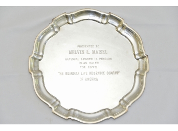 Sterling Silver Award Plate - 476g