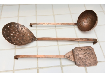Vintage Hammered Copper Utensils