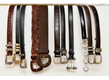 Large Assortment Of Womans Designer Belts Including Coach
