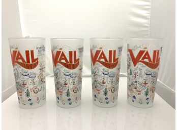 Set Of 4 VAIL Frosted Drinking Glasses - By CatStudio