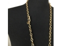 Gold-tone Link Necklace With Rhinestones Circles