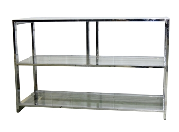 Modern Chrome 3 Tier Glass Shelf Console Table 42 X 16 X 27