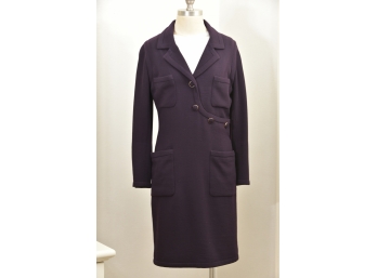 Chanel Boutique Wool And Silk Purple Skirt Suit