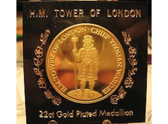 H.M. Tower Of London 22ct Gold Plated Medallion