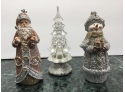 6 Santas, Snowman & Christmas Tree
