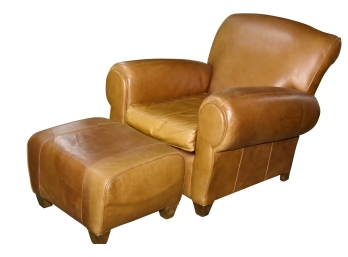 Amazing Mitchell  Gold Leather Chair And Ottoman