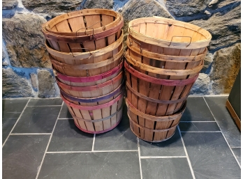 Collection Of Vintage Apple Peck Baskets