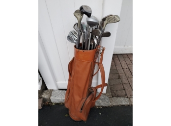 Assortment Of Golf Clubs Including Bag