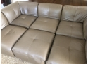 Chateau D'Ax Six Piece Gray Leather Modular Sectional Sofa