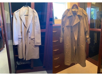 Two Men's Trench Coats Size 44/XL