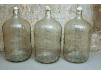 Trio Of 5 Gallon Glass Water Jugs (Set 1 Of 3)