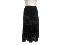Beautiful Chicos Black Crushed Velour Tiered Skirt