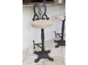 Set Of 4 Wrought Iron Counter Height Stools