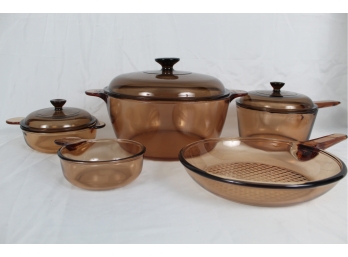 Corning Vision Ware Amber Glass Pots & Pans