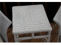 A Matching Pair Of Wicker Side Chairs With Two Matching Tables