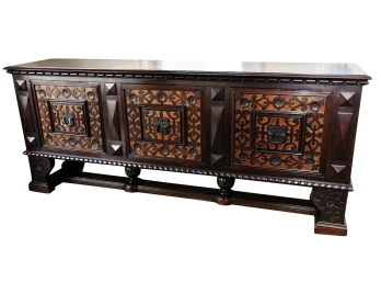 An Antique Hand Carved Italian Credenza