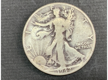 1942 Walking Liberty Half Dollar Coin - San Francisco Mint 0