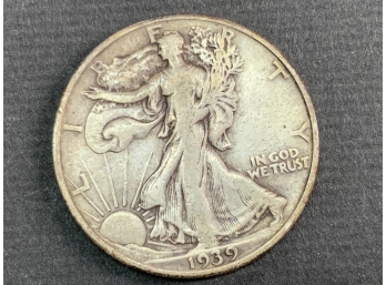 1939 Walking Liberty Half Dollar Coin -denver Mint
