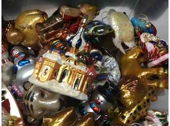 Beautiful Box Of Christmas Ornaments Mostly Glass