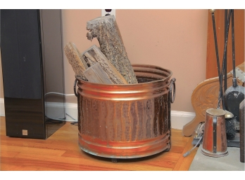 A Copper Firewood Log Holder