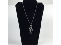 Blue & Silver-tone Drop Necklace