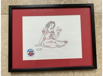 Disney Snow White Cartoon Sketch , Signed And Hand Drawn