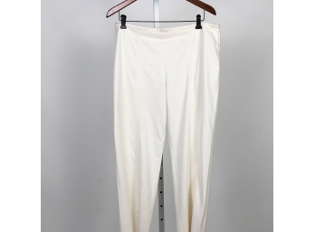 Escada Winter White Cotton Pants Size 44