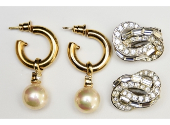 Carolee Rhinestone Earrings Jewelry Lot #9