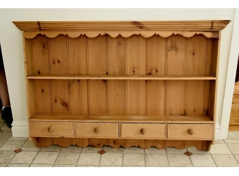 Lovely Pine Wall Shelf Featuring Four Drawers 50 X 8 X 36