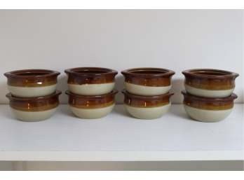 Set Of 8 Rego Stoneware Onion Soup Bowls