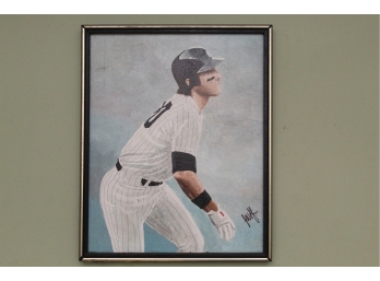 Vintage Bucky Dent Canvas Painting 21' X 17'