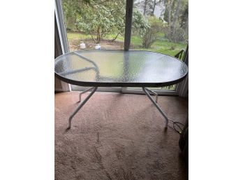 Glass Oval Dining Umbrella Table