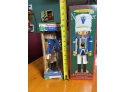 Christmas Lot Of Handcrafted Nutcrackers, Irish Santa And Nutcracker, Light Up Candles And Ornaments