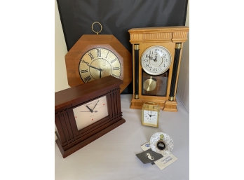 Lot Includes 5  Vintage Wall & Table Clocks