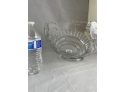 Lot Of Crystal Punch Bowl & 12 Glass Cup Set