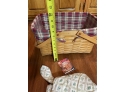 Lot Of Longaberger Baskets - Row Your Boat Basket Comes With Plastic Protector And Dividers