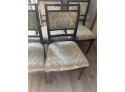 Set Of 5 Beautifully Carved And Upholstered Chairs