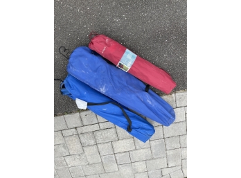 Three Portable Folding Chairs In Bags