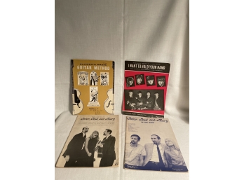 4 Vintage Sheet Music- Beatles, Peter Paul & Mary Etc