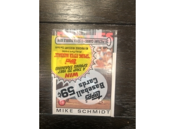 Unopened 1986 Topps Cello Pack With Schmidt On Top