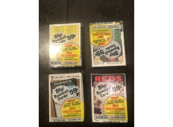 Unopened 1986 Topps Cello Pack Lot With Rose On Back Of 1