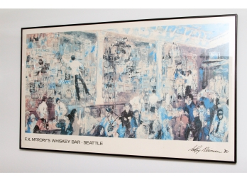 Framed Poster F.X. McRory's Whiskey Bar By LeRoy Neiman - '80