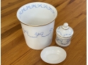 Floris Bathroom Set - Waste Pail, Soap Dish, And Container With Lid