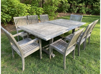 Gloster Teak SET - Rectangular Patio Table W/Leaf And Eight Matching Chairs